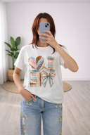T-Shirt Maniche Corte Fiocchi Cuore Love – Scritta Multicolore