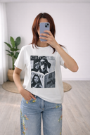 T-Shirt Maniche Corte Scritta “Choose” con Cane Bassotto che Legge il Giornale