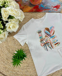 T-Shirt Maniche Corte Fiocchi Cuore Love – Scritta Multicolore
